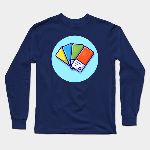 Color Palette Cartoon Vector Icon Illustration Long Sleeve T-Shirt by Catalyst Labs